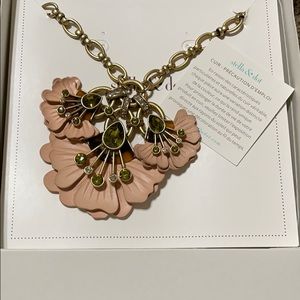 Stella and Dot pink leather Rory Necklace
